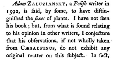 Drobná poznámka k citacím Zalužanského díla ve staré nečeské botanické literatuře, aneb Krátká zpráva o chybějících závějích prachu na hřbetech knih